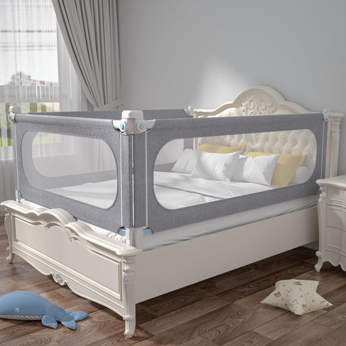 KEALIANA Bed Rails for Toddlers Upgrade Height Adjustable Baby Bed Rail Guard for Twin/Full/Queen/King Size - Safety Bed Rail for Baby(1 Side:78"(L) ×28"(H)