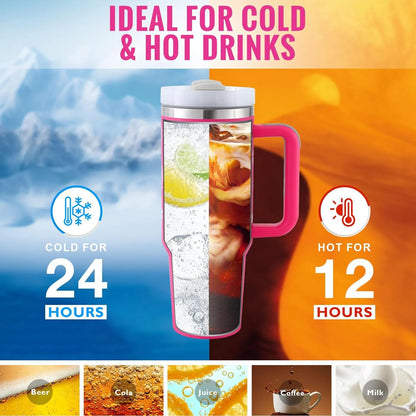 Stainless Steel Spill Proof 40 oz Straw Insulated Tumbler
