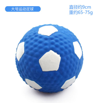 Latex Dog Chew Toy - Squeaky Rubber Football Ball