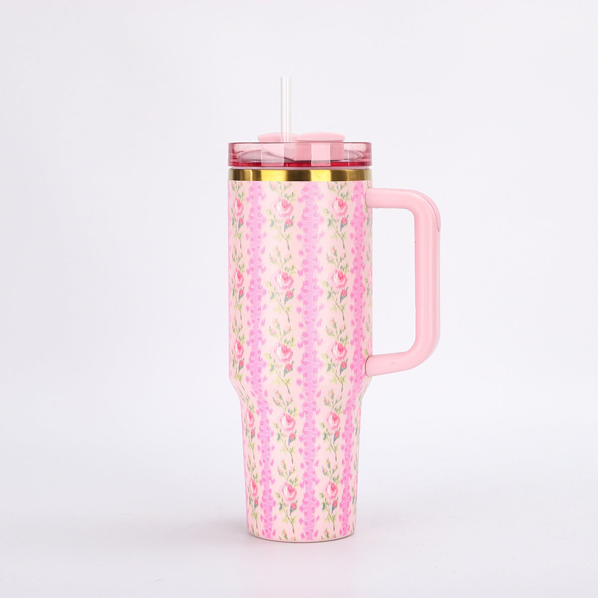 Portable Stainless Steel Car Tumbler with Straw, 1200ml