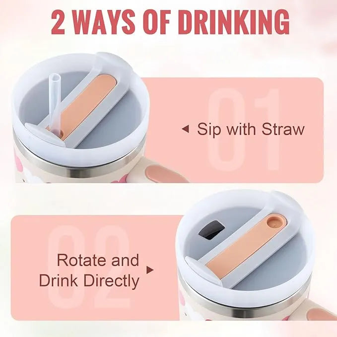 Stainless Steel Spill Proof 40 oz Straw Insulated Tumbler
