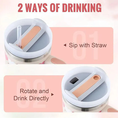 Stainless Steel Spill Proof 40 oz Straw Insulated Tumbler