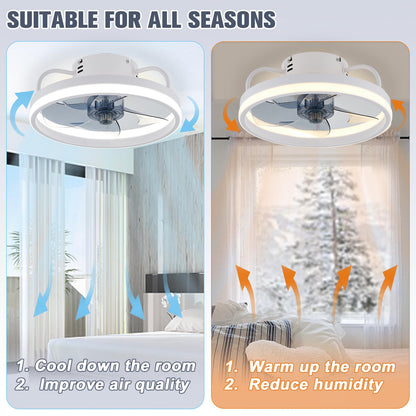 Industrial Style LED Ceiling Fan Light Fixture