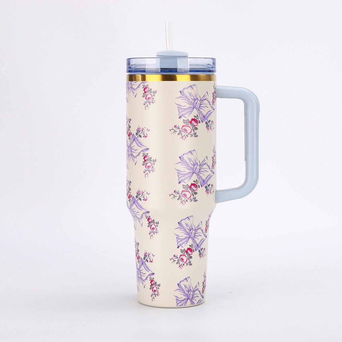 Portable Stainless Steel Car Tumbler with Straw, 1200ml