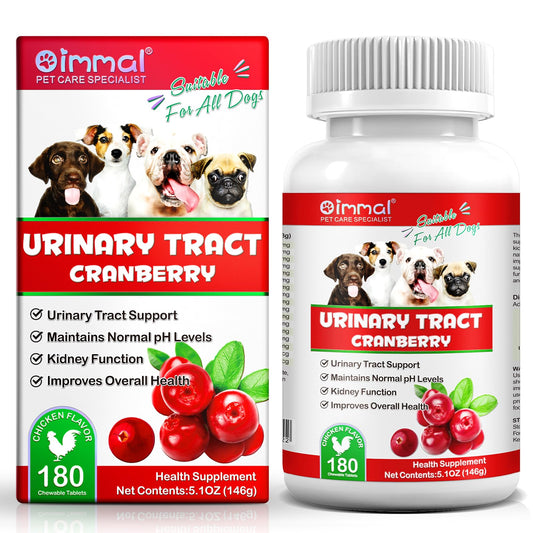 Cranberry for Dogs 180P Cranberry Urinary Tablets for Dogs - Supports Bladder Infection Urinary Tract Bladder Stone & Dog UTI Pet Supplement Treats for Dogs Chicken Flavor - 180P Chewable Tablets