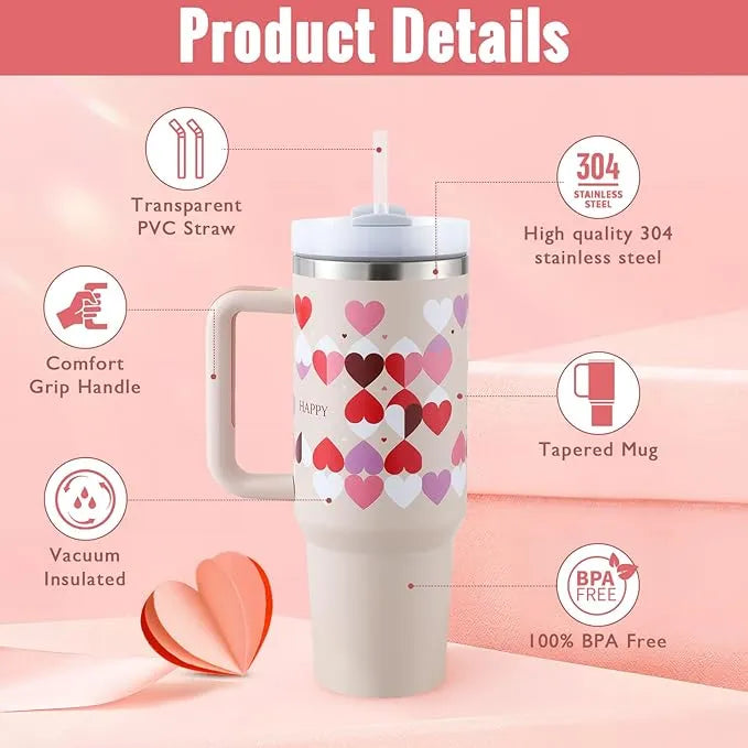 Stainless Steel Spill Proof 40 oz Straw Insulated Tumbler