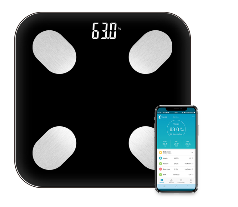 Bluetooth Smart Body Fat Scale and Electronic Weighing Scale