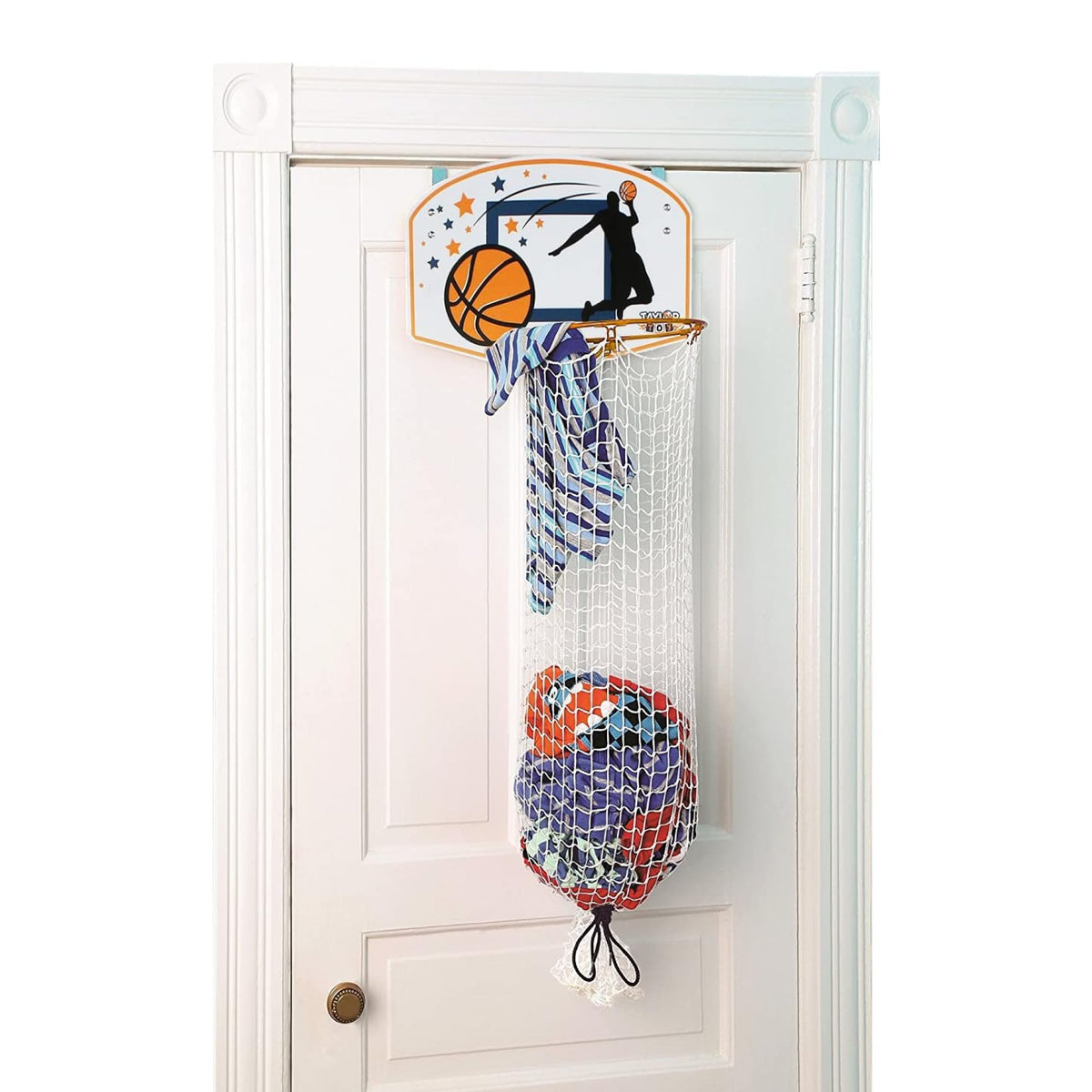 Taylor Toy Basketball Hamper Sports Inspired Hamper Over the Door Basketball Laundry Hamper Kids Hanging Laundry Basket Sports Hampers for Bedroom Decor