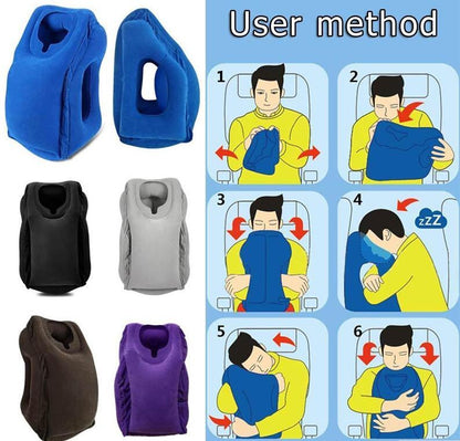 Inflatable Travel Pillow for Sleeping and Support