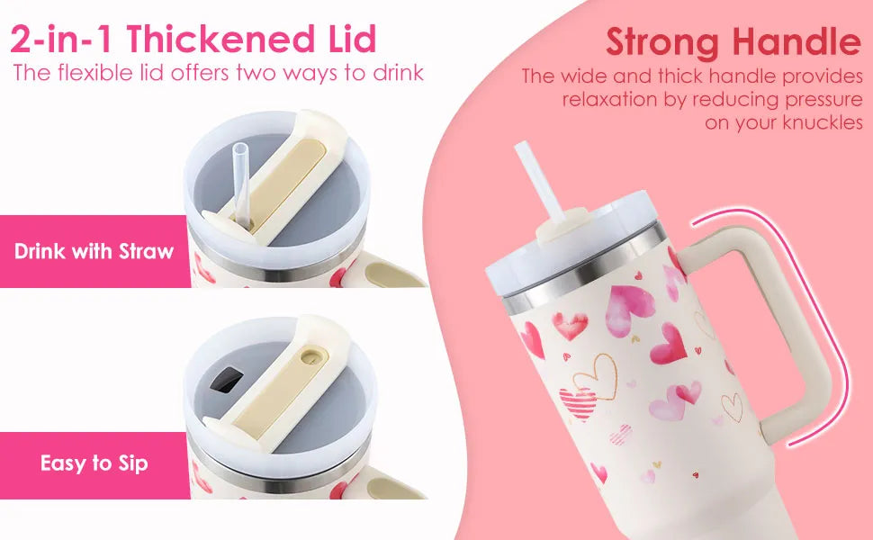 Stainless Steel Spill Proof 40 oz Straw Insulated Tumbler