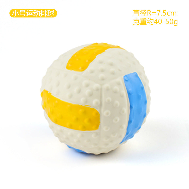 Latex Dog Chew Toy - Squeaky Rubber Football Ball