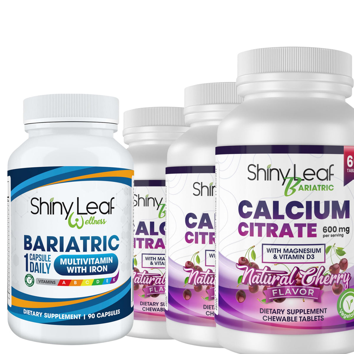 Bariatric Multivitamin with Iron Once-a-Day and Cherry Chewable Calcium Citrate for Post Bariatric Surgery Including Gastric Bypass and Sleeve (3 Months)